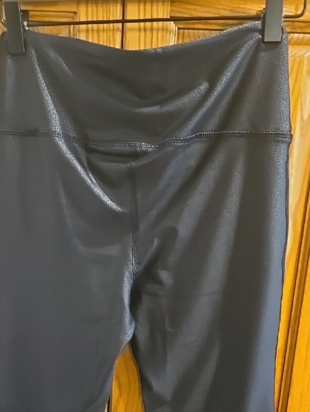 Mono B Small Yoga High Waist Leggings Black Foil Pebble Shimmer Ankle Y2k - Picture 12 of 12